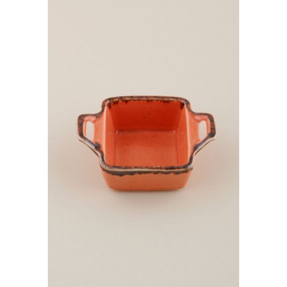 Соусник квадратный с 2-мя ручками 7х10 см h 4.2 см, Seasons Оранжевый, Porland, изображение 14