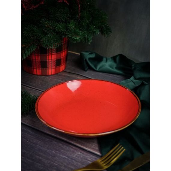 Тарелка глубокая 21 см безбортовая, Seasons Красный, Porland, изображение 2