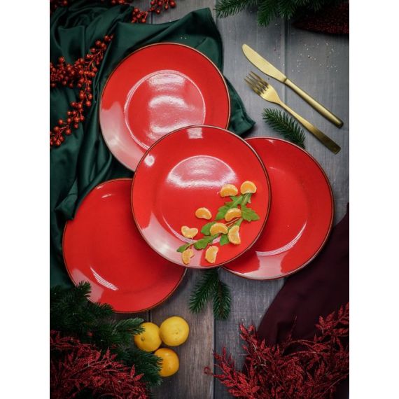 Тарелка 24 см безбортовая, Seasons Красный, Porland, изображение 11