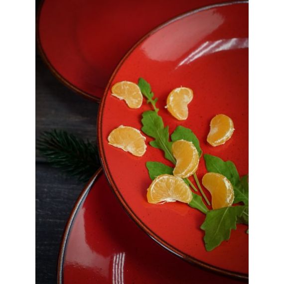 Тарелка 24 см безбортовая, Seasons Красный, Porland, изображение 8