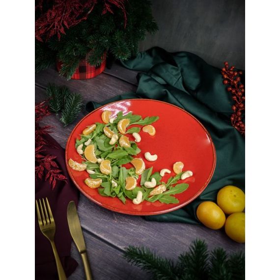 Тарелка 28 см безбортовая, Seasons Красный, Porland, изображение 5