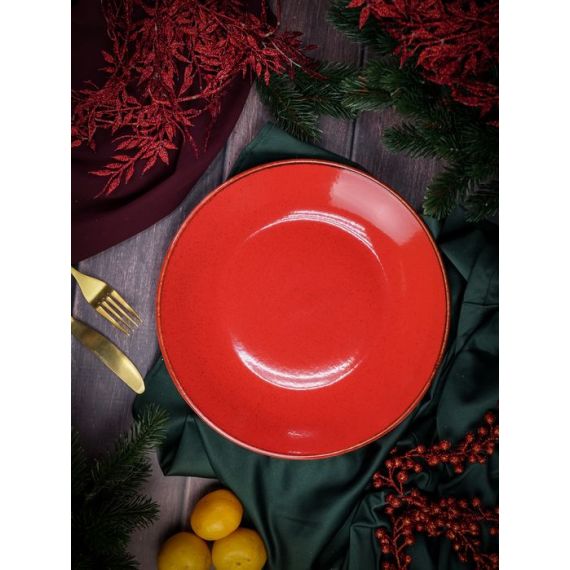 Тарелка 28 см безбортовая, Seasons Красный, Porland, изображение 13