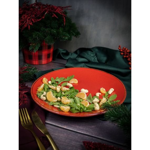 Тарелка 28 см безбортовая, Seasons Красный, Porland, изображение 2