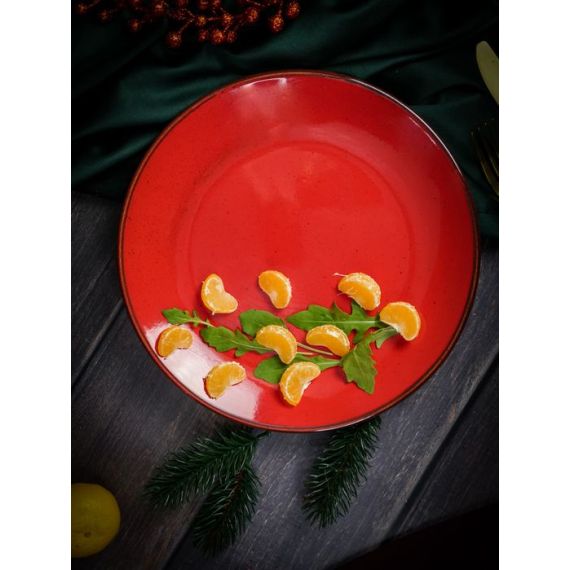 Тарелка 24 см безбортовая, Seasons Красный, Porland, изображение 5