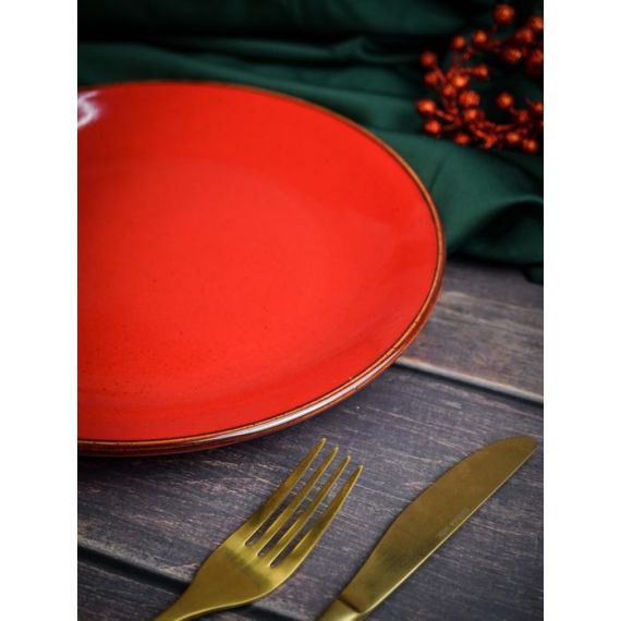 Тарелка 24 см безбортовая, Seasons Красный, Porland, изображение 4