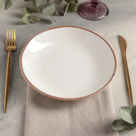 Салатник полуглубокий d 17 см h 4 см 415 мл, Seasons Бежевый, Porland, изображение 5