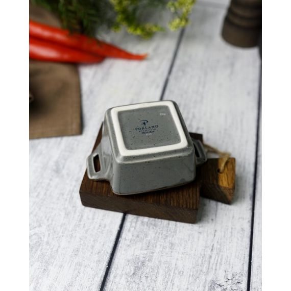 Соусник квадратный с 2-мя ручками 7х10 см h 4.2 см, Seasons Темно-серый, Porland, изображение 12