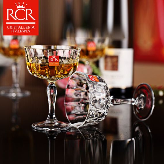 Набор из 6-ти бокалов-блюдец для шампанского RCR Style Opera 240 мл, хрустальное стекло, Италия, изображение 8