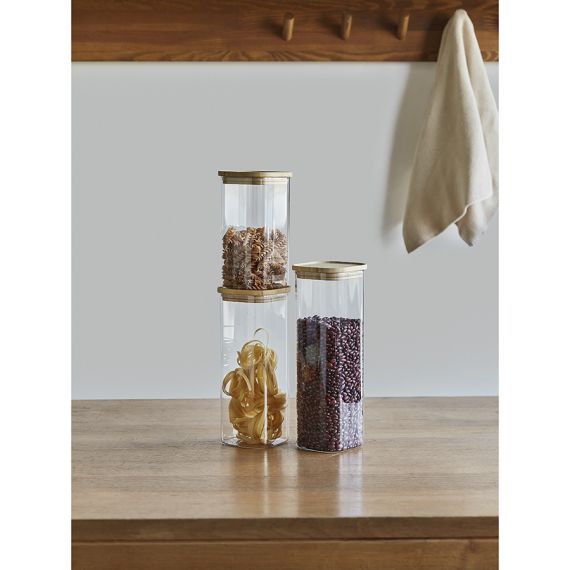 Банка для хранения квадратная Glass Bamboo, 1,9 л, Smart Solutions, изображение 6