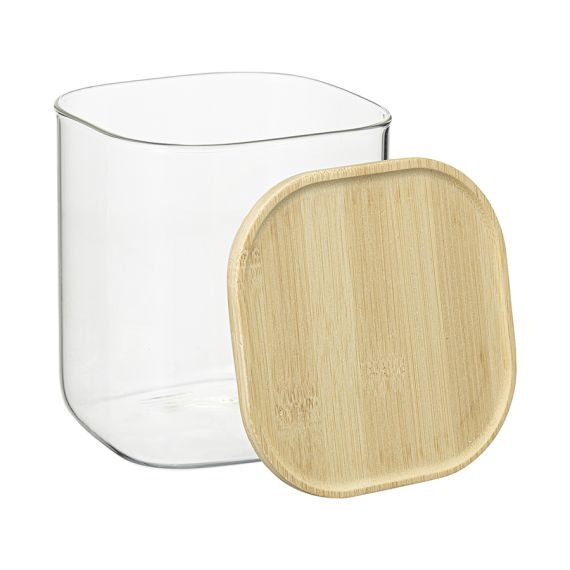Банка для хранения квадратная Glass Bamboo, 1,5 л, Smart Solutions, изображение 8