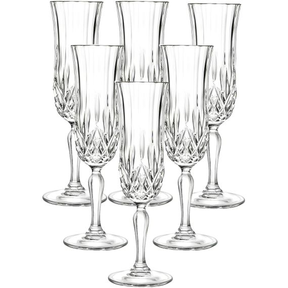 Набор из 6-ти бокалов для шампанского RCR Style Opera 130 мл, хрустальное стекло, Италия, изображение 3