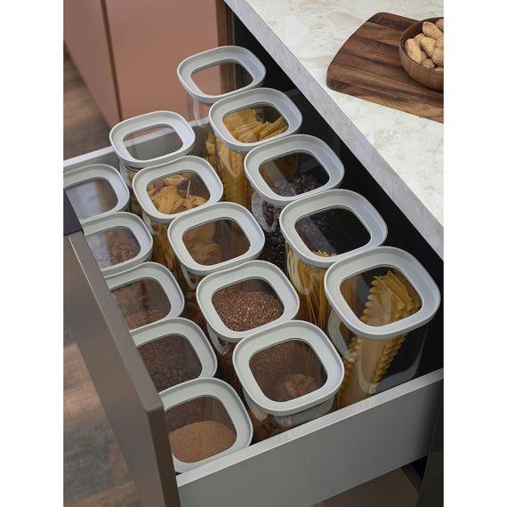 Банка для хранения стеклянная с крышкой, 1,5 л, светло-серая, Smart Solutions, изображение 5