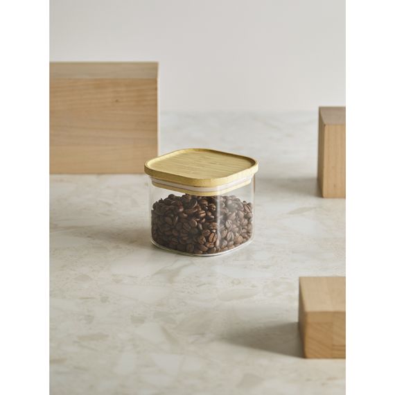 Банка для хранения квадратная Glass Bamboo, 600 мл, Smart Solutions, изображение 4