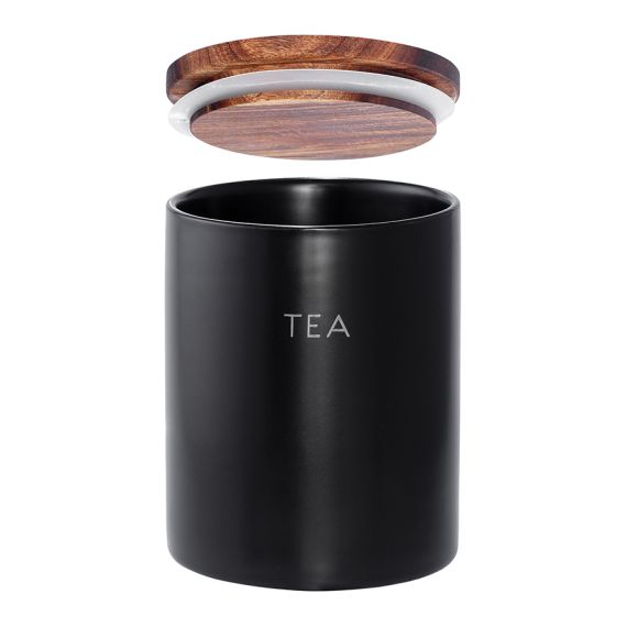 Банка керамическая для хранения чая, 650 мл, черная, Smart Solutions, изображение 6