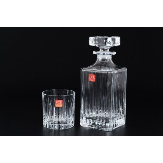 Набор из 7-ми предметов для виски RCR Timeless Style: Графин 750 мл, стаканы 360 мл, хрустальное стекло, Италия, изображение 2