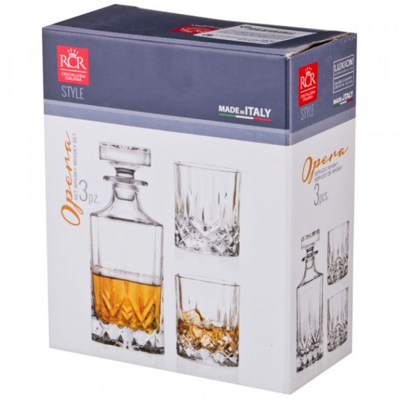 Набор из 3-х предметов для виски RCR Opera, хрустальное стекло, Италия, изображение 4