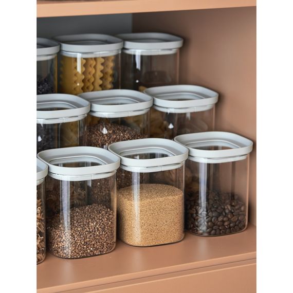 Банка для хранения стеклянная с крышкой, 1,5 л, светло-серая, Smart Solutions, изображение 9