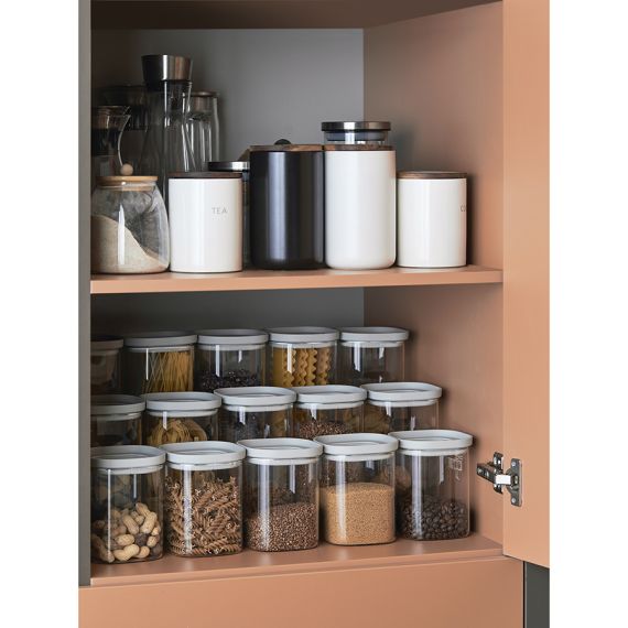 Банка для хранения стеклянная с крышкой, 1 л, светло-серая, Smart Solutions, изображение 9