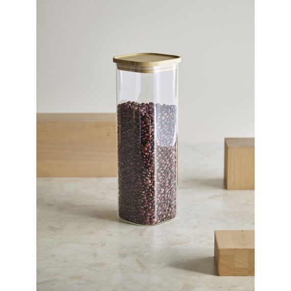 Банка для хранения квадратная Glass Bamboo, 2,2 л, Smart Solutions, изображение 5