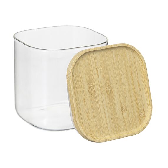 Банка для хранения квадратная Glass Bamboo, 800 мл, Smart Solutions, изображение 6