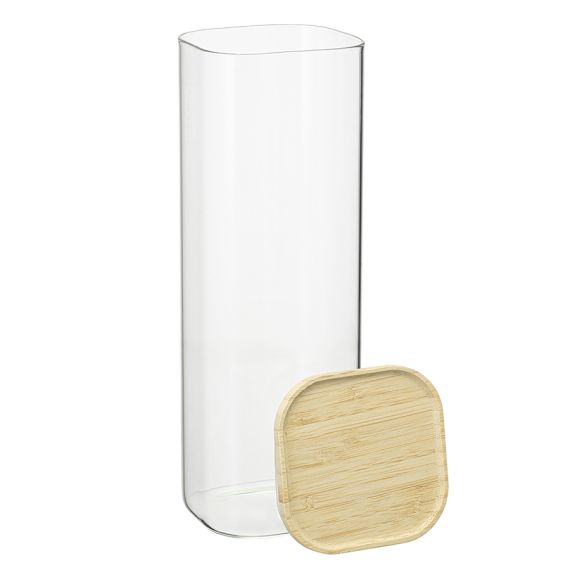 Банка для хранения квадратная Glass Bamboo, 2,2 л, Smart Solutions, изображение 8