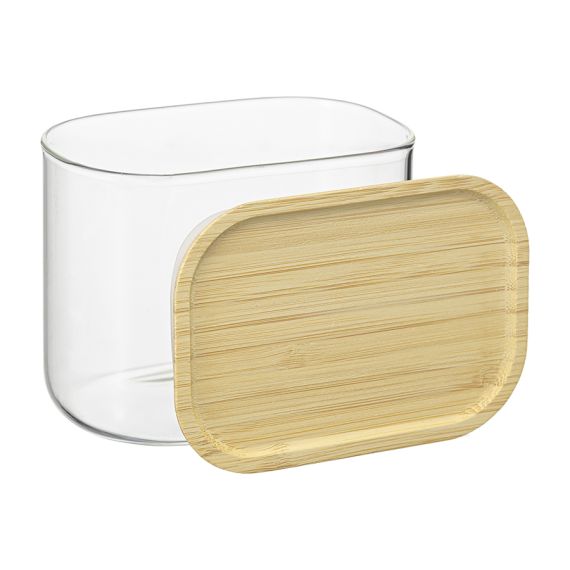 Банка для хранения прямоугольная Glass Bamboo, 600 мл, Smart Solutions, изображение 7