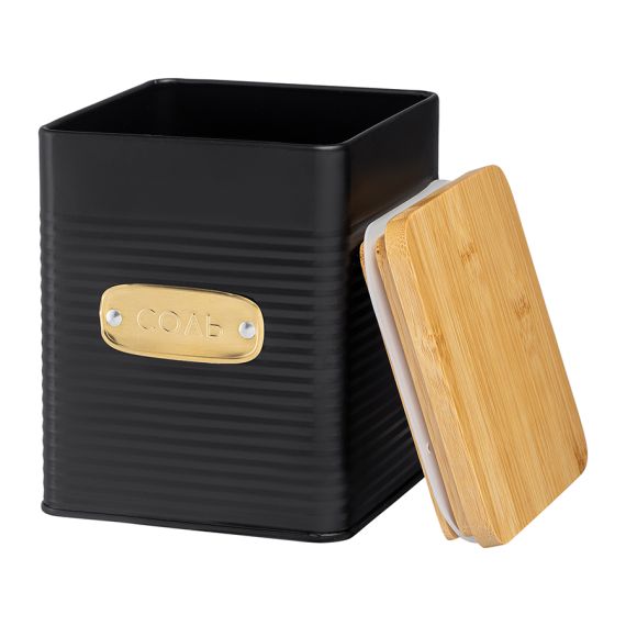 Банка для хранения соли Irmel, 1,7 л, графит, Smart Solutions, изображение 3