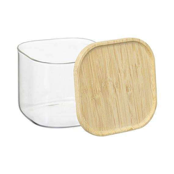 Банка для хранения квадратная Glass Bamboo, 600 мл, Smart Solutions, изображение 6