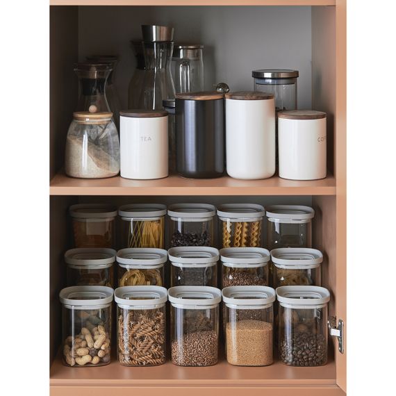 Банка для хранения стеклянная с крышкой, 1 л, светло-серая, Smart Solutions, изображение 10