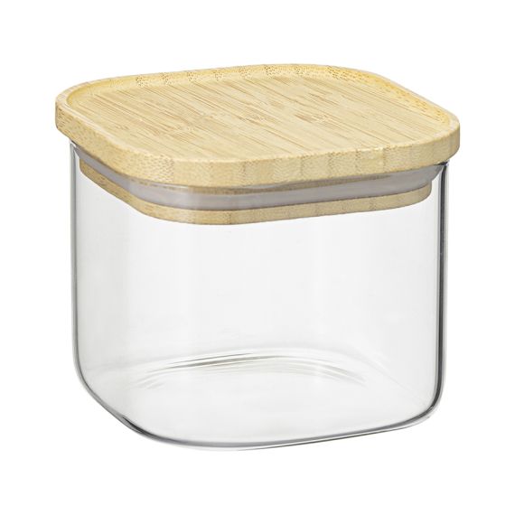 Банка для хранения квадратная Glass Bamboo, 600 мл, Smart Solutions