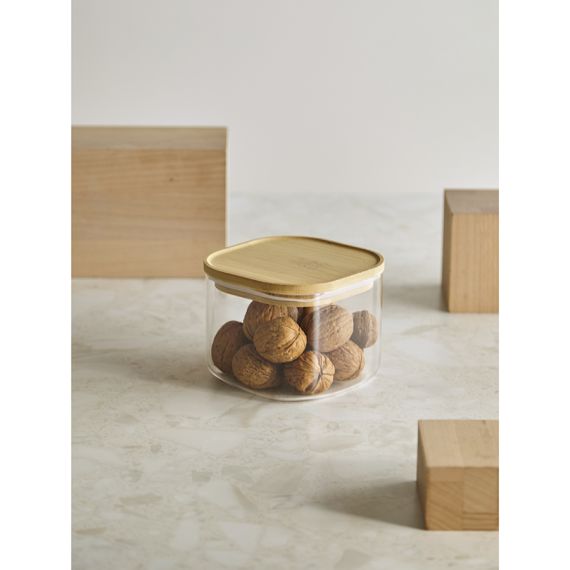 Банка для хранения квадратная Glass Bamboo,1 л, Smart Solutions, изображение 5