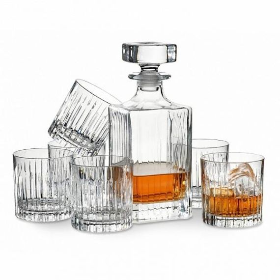 Набор из 7-ми предметов для виски RCR Timeless Style: Графин 750 мл, стаканы 360 мл, хрустальное стекло, Италия, изображение 3