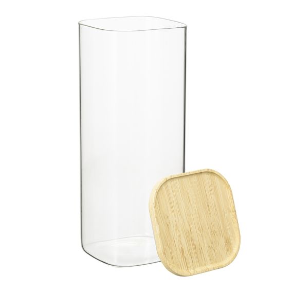 Банка для хранения квадратная Glass Bamboo, 1,9 л, Smart Solutions, изображение 8