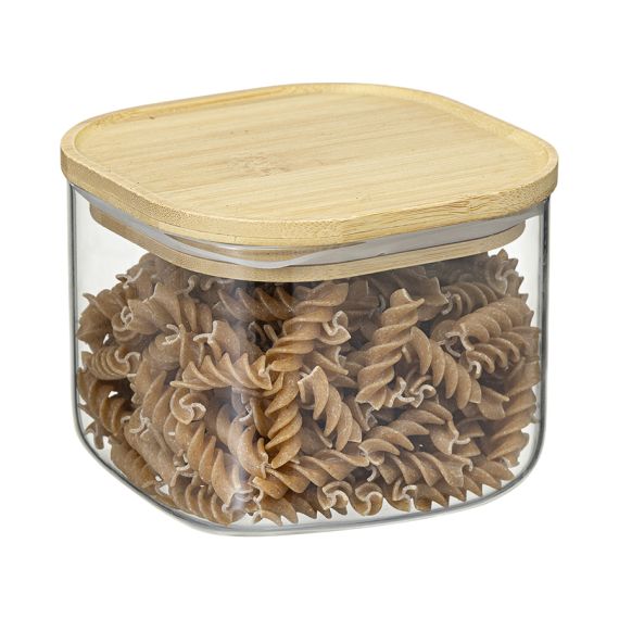 Банка для хранения квадратная Glass Bamboo,1 л, Smart Solutions, изображение 6