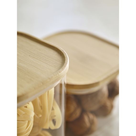 Банка для хранения квадратная Glass Bamboo, 1,5 л, Smart Solutions, изображение 6