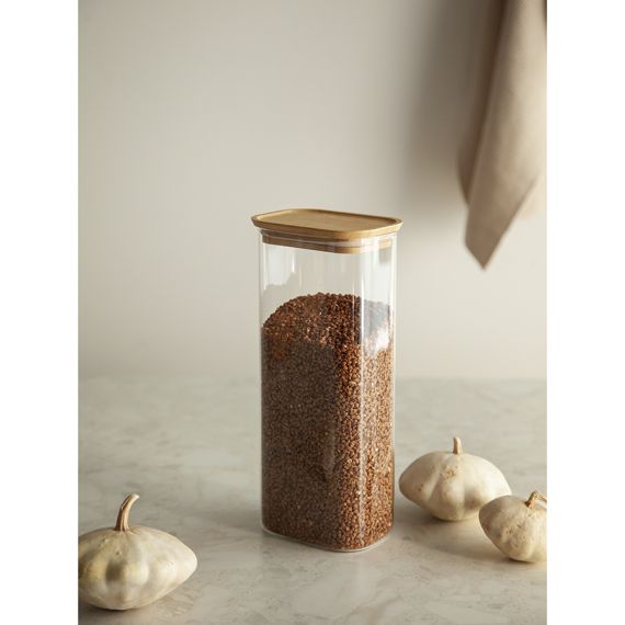 Банка для хранения прямоугольная Glass Bamboo, 2 л, Smart Solutions, изображение 4