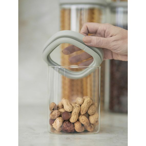 Банка для хранения стеклянная с крышкой, 1 л, светло-серая, Smart Solutions, изображение 6
