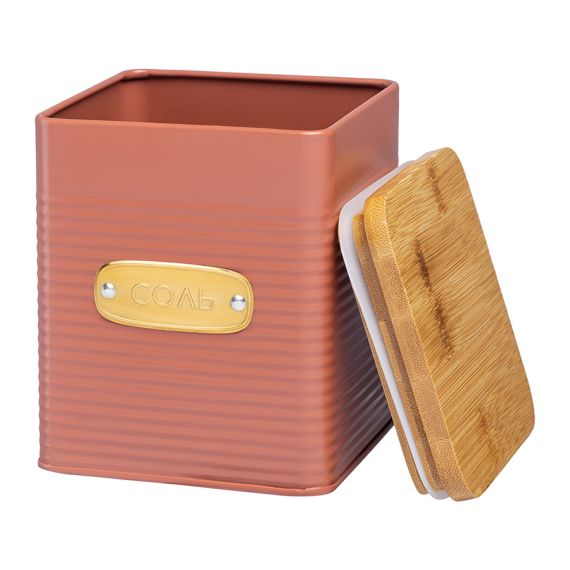 Банка для хранения соли Irmel, 1,7 л, терракота, Smart Solutions, изображение 4