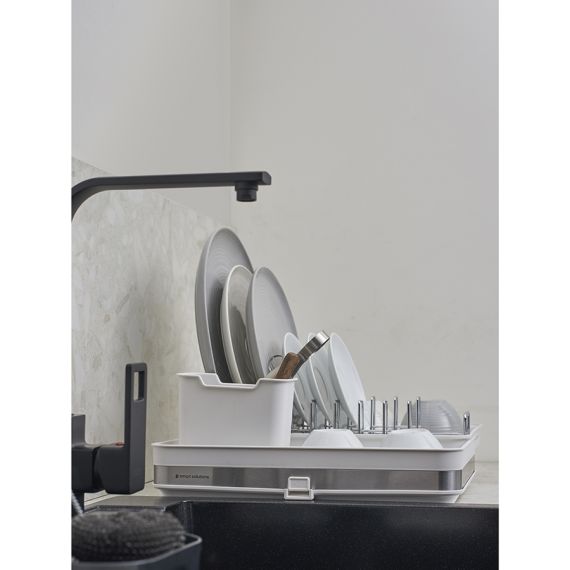 Сушилка для посуды Atle раздвижная большая, белая, Smart Solutions, изображение 5