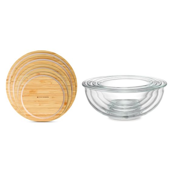 Набор из 4-х стеклянных мисок Eco Store с крышками из бамбука, Smart Solutions, изображение 3