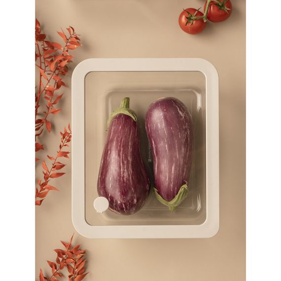 Контейнер для запекания и хранения стеклянный с вакуумным эффектом, 2,6 л, светло-серый, Smart Solutions, изображение 4