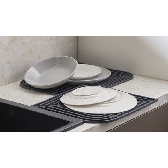 Коврик для сушки посуды Dry Flex, 34,6х44,6 см, темно-серый, Smart Solutions, изображение 2