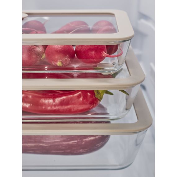 Контейнер для запекания и хранения стеклянный с вакуумным эффектом, 1,4 л, светло-серый, Smart Solutions, изображение 7