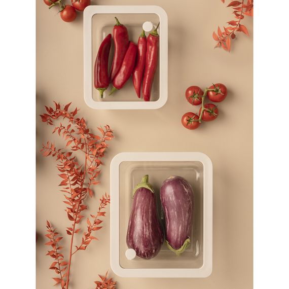 Контейнер для запекания и хранения стеклянный с вакуумным эффектом, 2,6 л, светло-серый, Smart Solutions, изображение 3