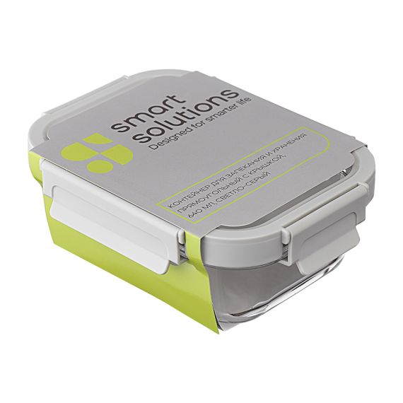 Контейнер для запекания и хранения прямоугольный с крышкой, 640 мл, светло-серый, Smart Solutions, изображение 6