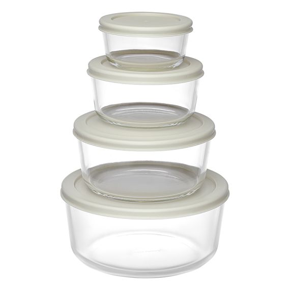 Набор контейнеров для запекания и хранения круглые с крышками, серые, 4 шт., Smart Solutions