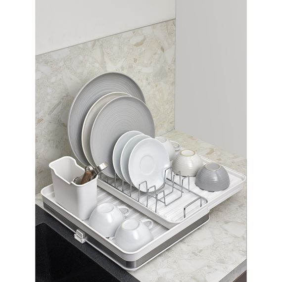 Сушилка для посуды Atle раздвижная большая, белая, Smart Solutions, изображение 4