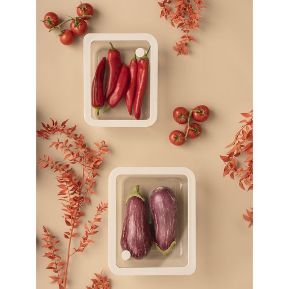 Контейнер для запекания и хранения стеклянный с вакуумным эффектом, 1,4 л, светло-серый, Smart Solutions, изображение 3