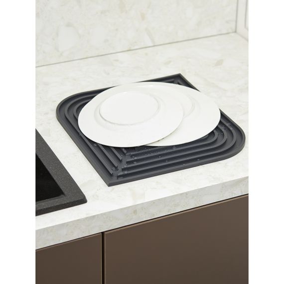 Коврик для сушки посуды Dry Flex, 34,5х31,5 см, темно-серый, Smart Solutions, изображение 3