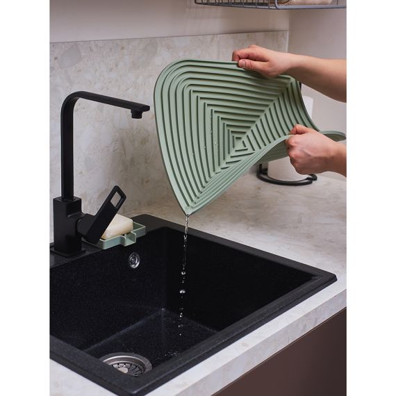 Коврик для сушки посуды Dry Flex, 34,6х44,6 см, шалфей, Smart Solutions, изображение 4